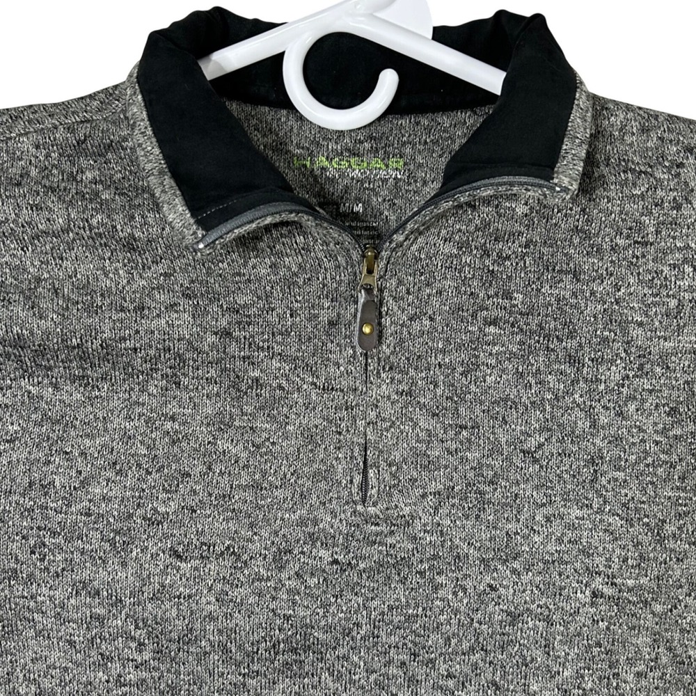 Haggar Mens Heathered Gray 1/4 Zip Pullover Sweater Size Medium